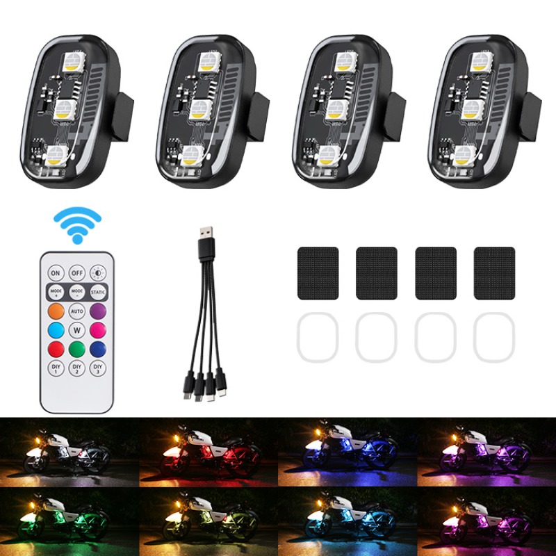 ドローン・バイク用RGB LEDストロボライト、リモコン付き - Drone Led Light のレビューと価格